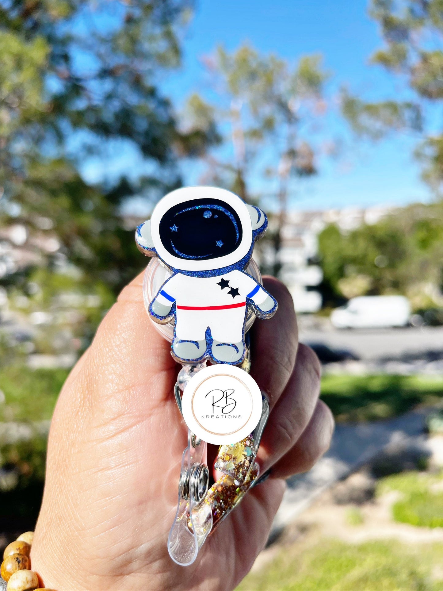 Astronaut Badge Reel | Glow in the Dark | Astronaut Badge Holder | Nurse | Glitter | Interchangeable