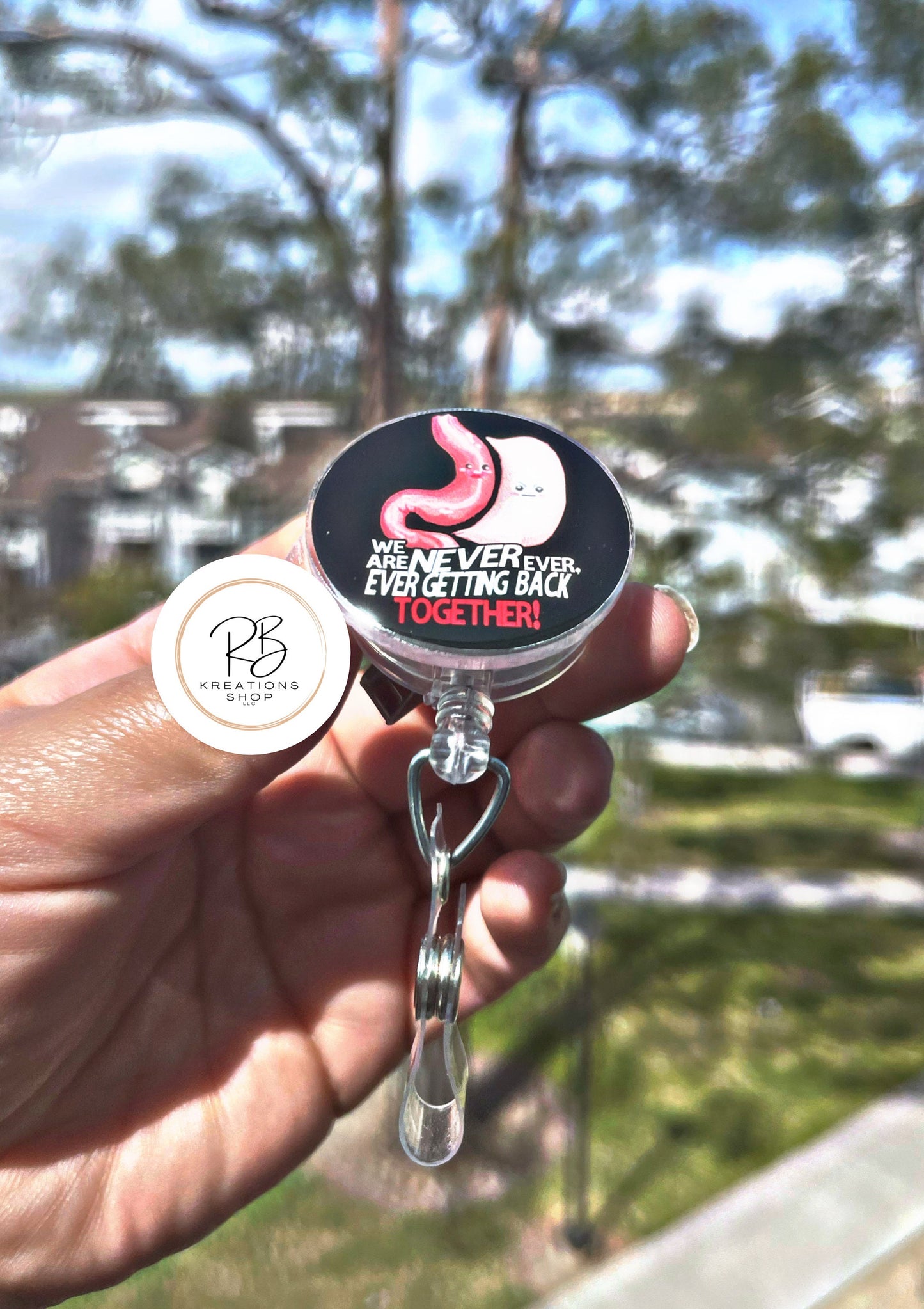 Gastric Badge Reel | Gastric Bypass | Stomach Badge Reel | Funny Badge Holder | Nurses | Retractable | Name tag | Interchangeable