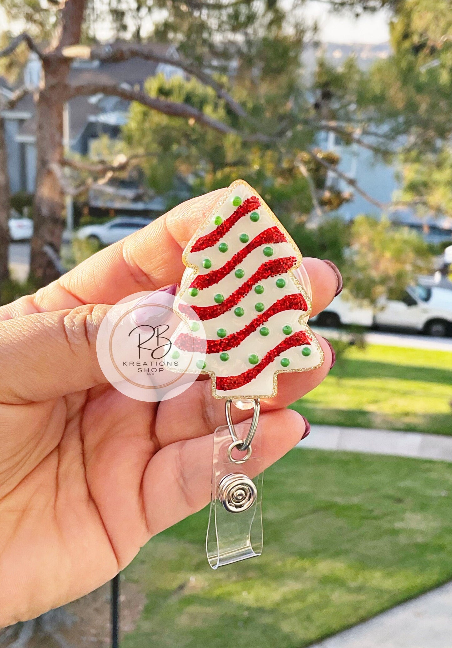 Christmas tree cookie | Christmas Tree | Sprinkle Tree cookie | Medical Badge Reel | Nurses | Retractable | Interchangeable |
