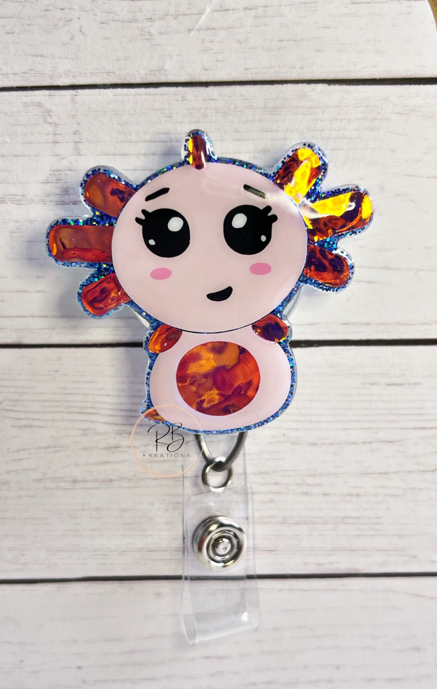 Axolotl Badge Reel | Retractable Badge Holder | Axolotl Badge Holder | Nurse Badge Reel | Interchangeable