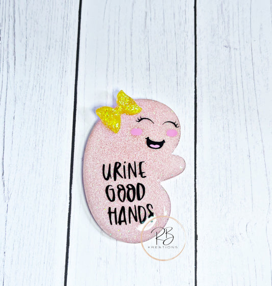 Urine In Good Hands Badge Topper | Kidney Badge Reel | Humor Badge Holder | Interchangeable Badge Reel | Funny Nurse Badge Reel