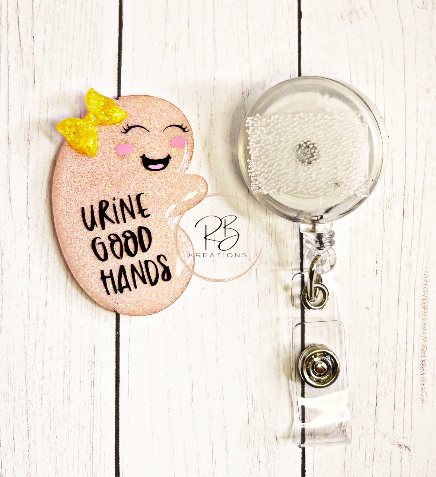 Urine In Good Hands Badge Topper | Kidney Badge Reel | Humor Badge Holder | Interchangeable Badge Reel | Funny Nurse Badge Reel