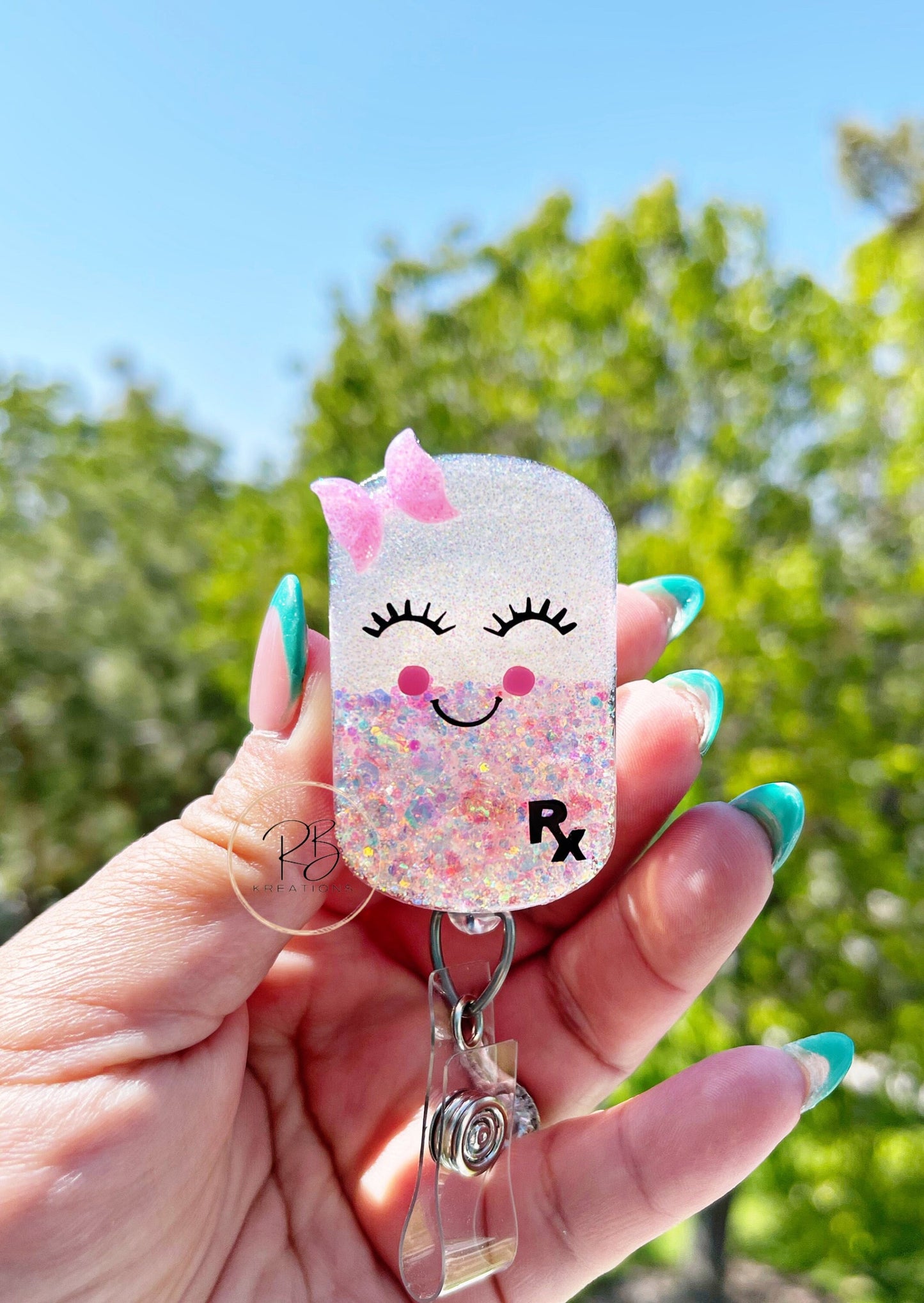 Pill Badge Reel | Pharmacy Badge Holder | Pharmacy Tech | Pill Badge Clip | Retractable | Interchangeable