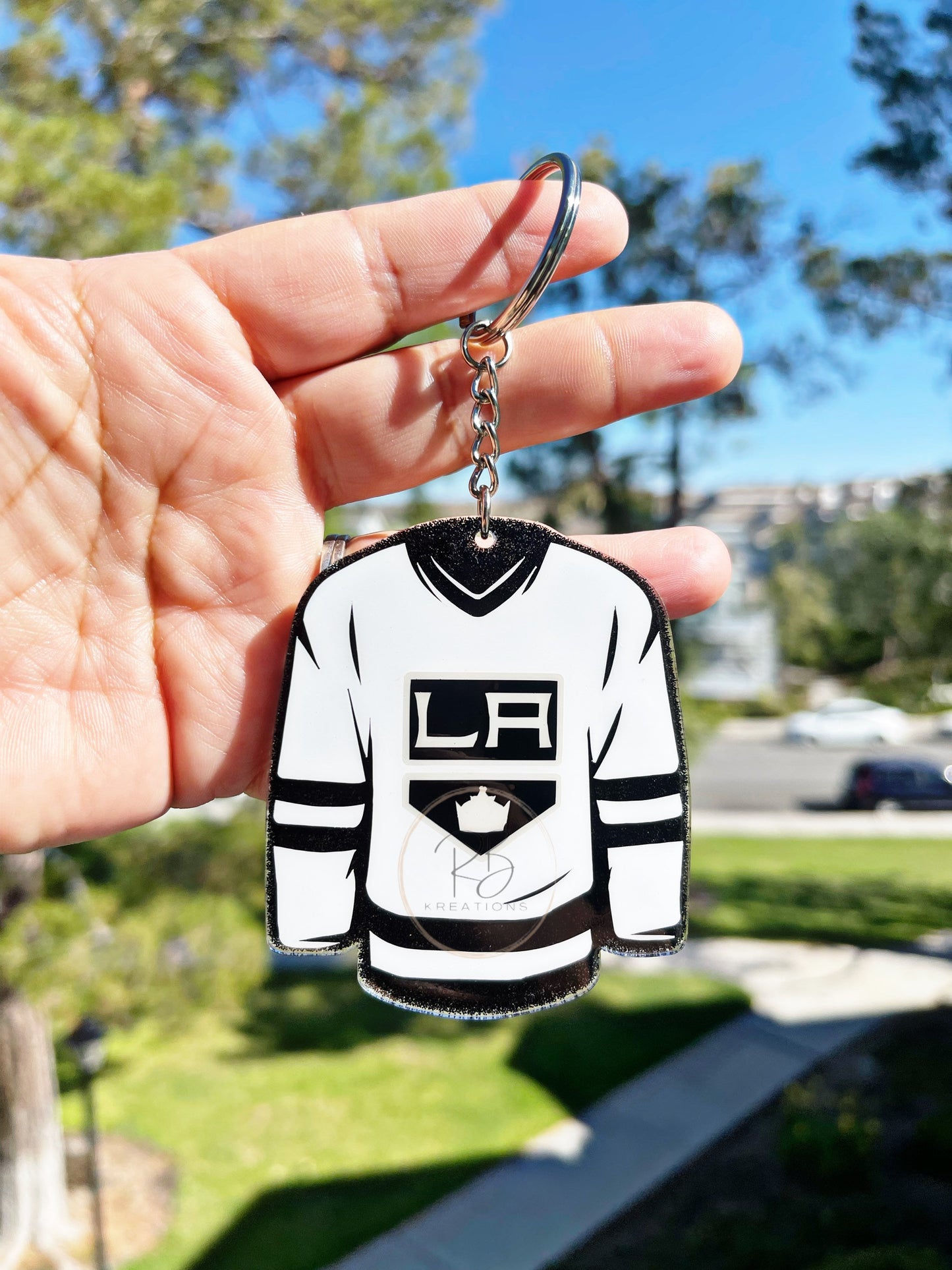 Hockey Jersey Keychain | Jersey Keyring| Customizable | Personalized | Team Inspired Keyring | Camisa de Hockey llavero | Glitter | Hockey