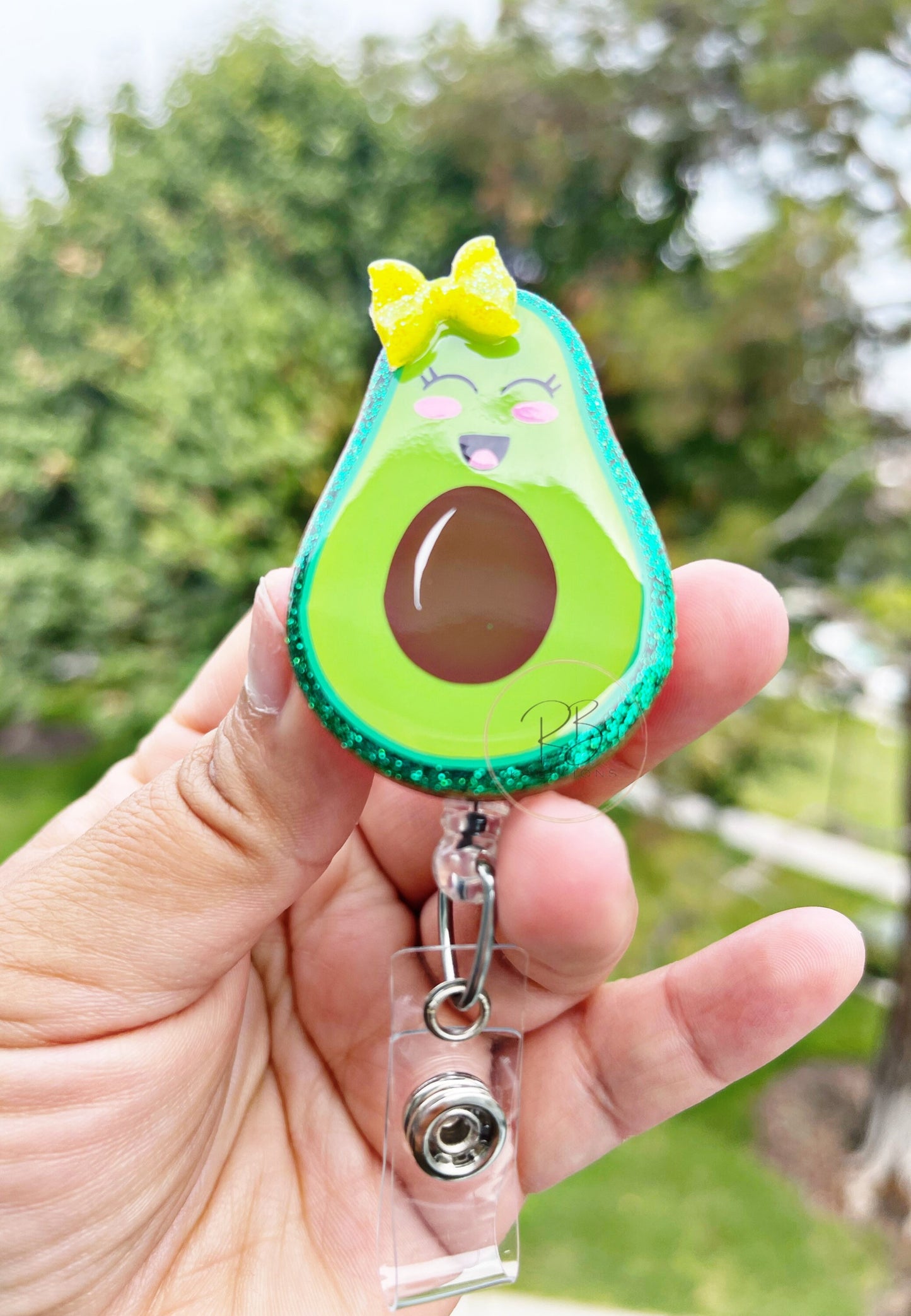 Avocado Badge Reel | Avocado girl Badge Holder | Nurse | Pharmacy Tech | Avocado Badge Clip | Retractable | Interchangeable