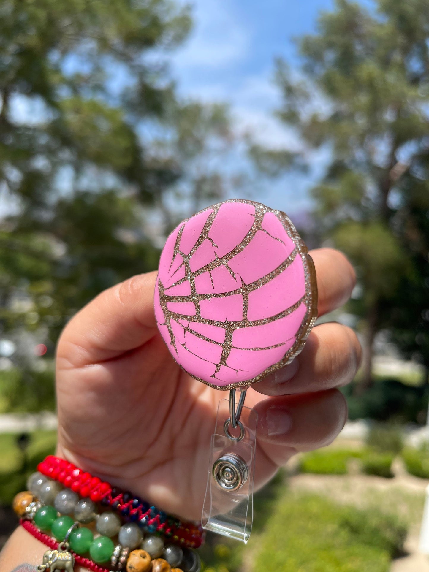 Conchas Badge Reel | Pan Dulce Badge Holder | Nurse | Hispanic Brujería | Concha Badge Clip | Retractable | Interchangeable
