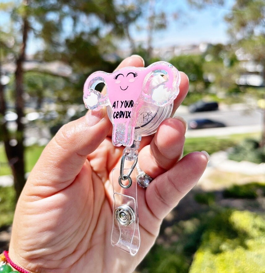 Uterus Badge reel | At your cervix retractable badge reel | Retractable | interchangeable