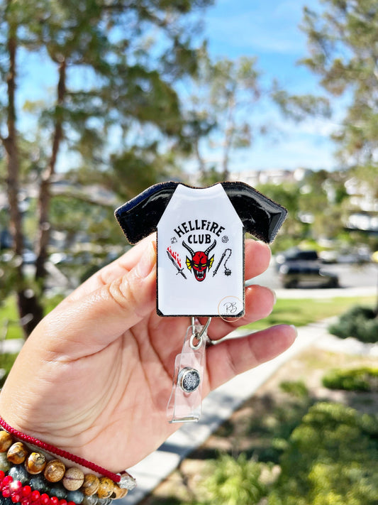 HFC T-Shirt Badge Reel | HFC Badge Reel | H3llFir3 Badge Holder | Hell Club Badge Clip | Retractable | Interchangeable