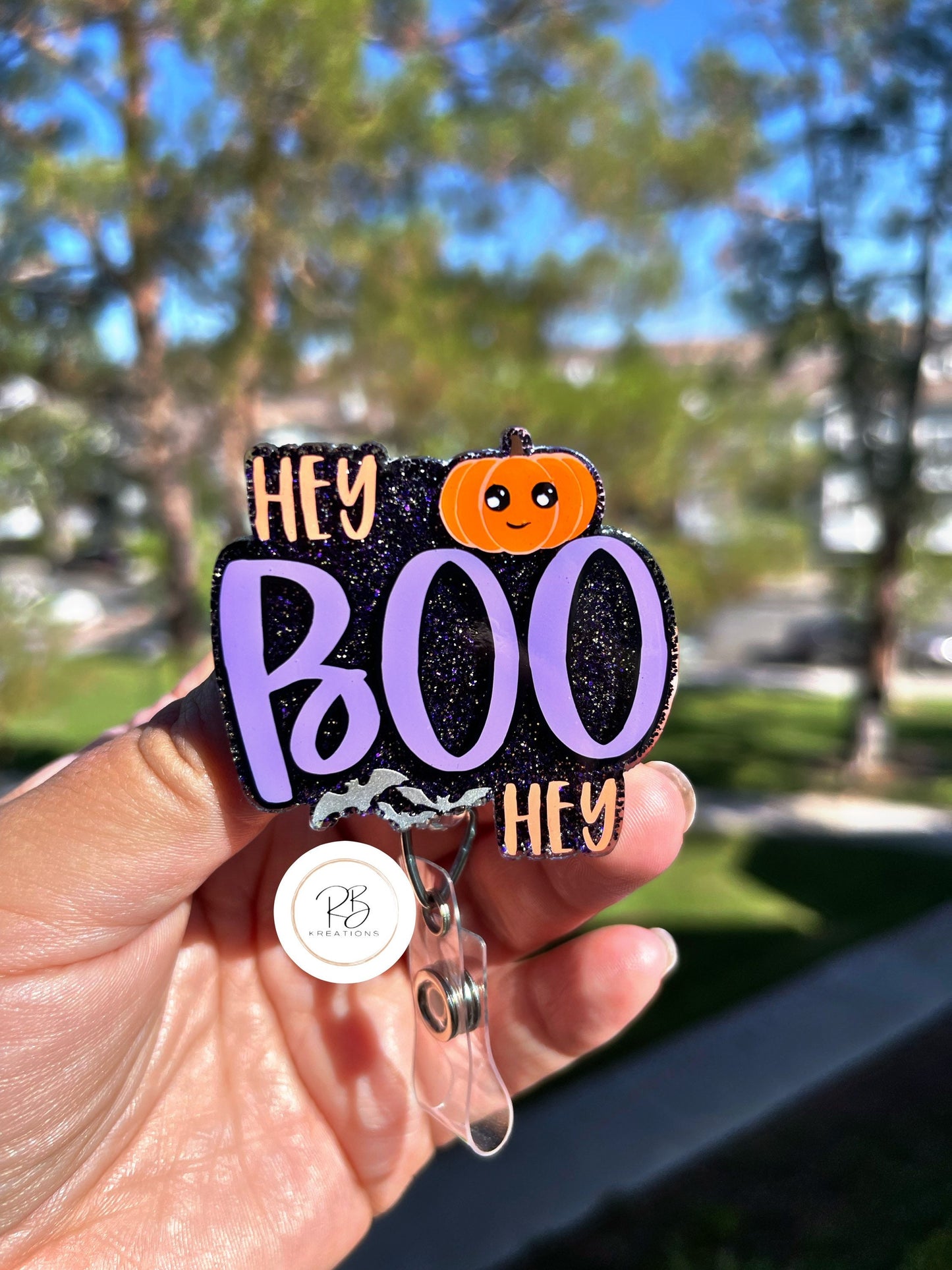 Hey Boo Hey Badge Reel | Halloween Badge Reel | Hey Boo Badge Holder | Holiday Badge Holder | Nurses |