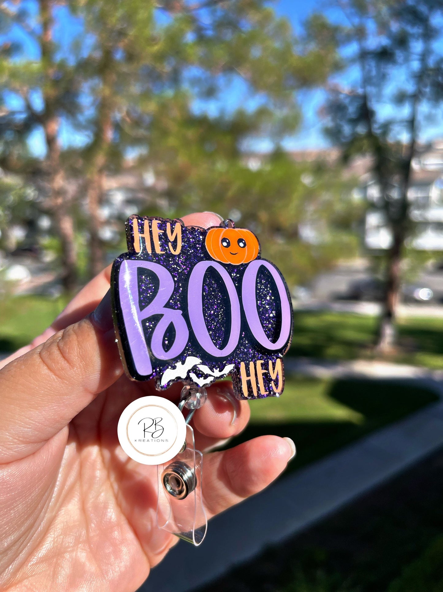 Hey Boo Hey Badge Reel | Halloween Badge Reel | Hey Boo Badge Holder | Holiday Badge Holder | Nurses |