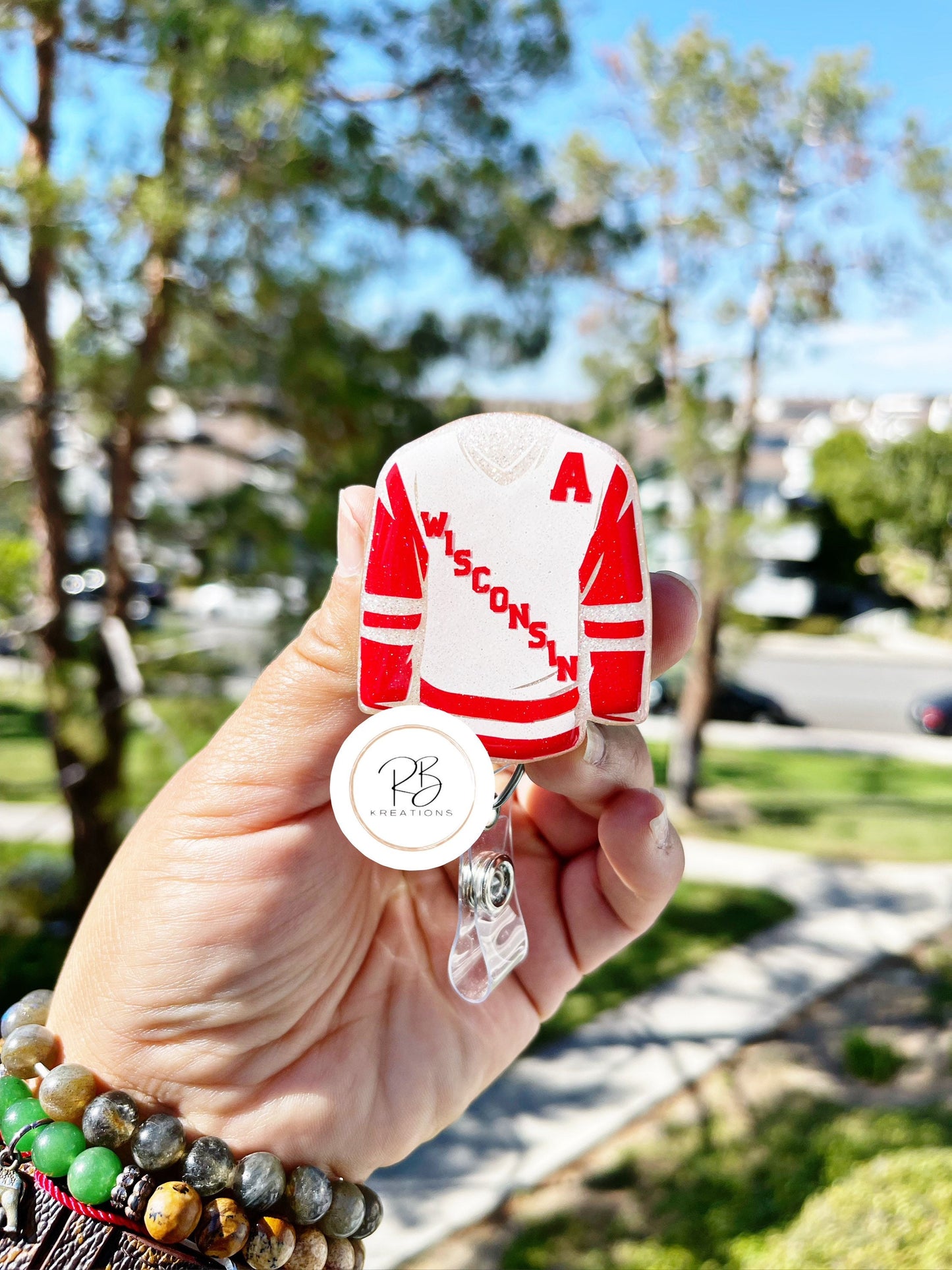 Hockey Jersey Badge Reel | Hockey Team Badge Holder | Nurse Gift | Jersey Badge Clip | Retractable | Interchangeable