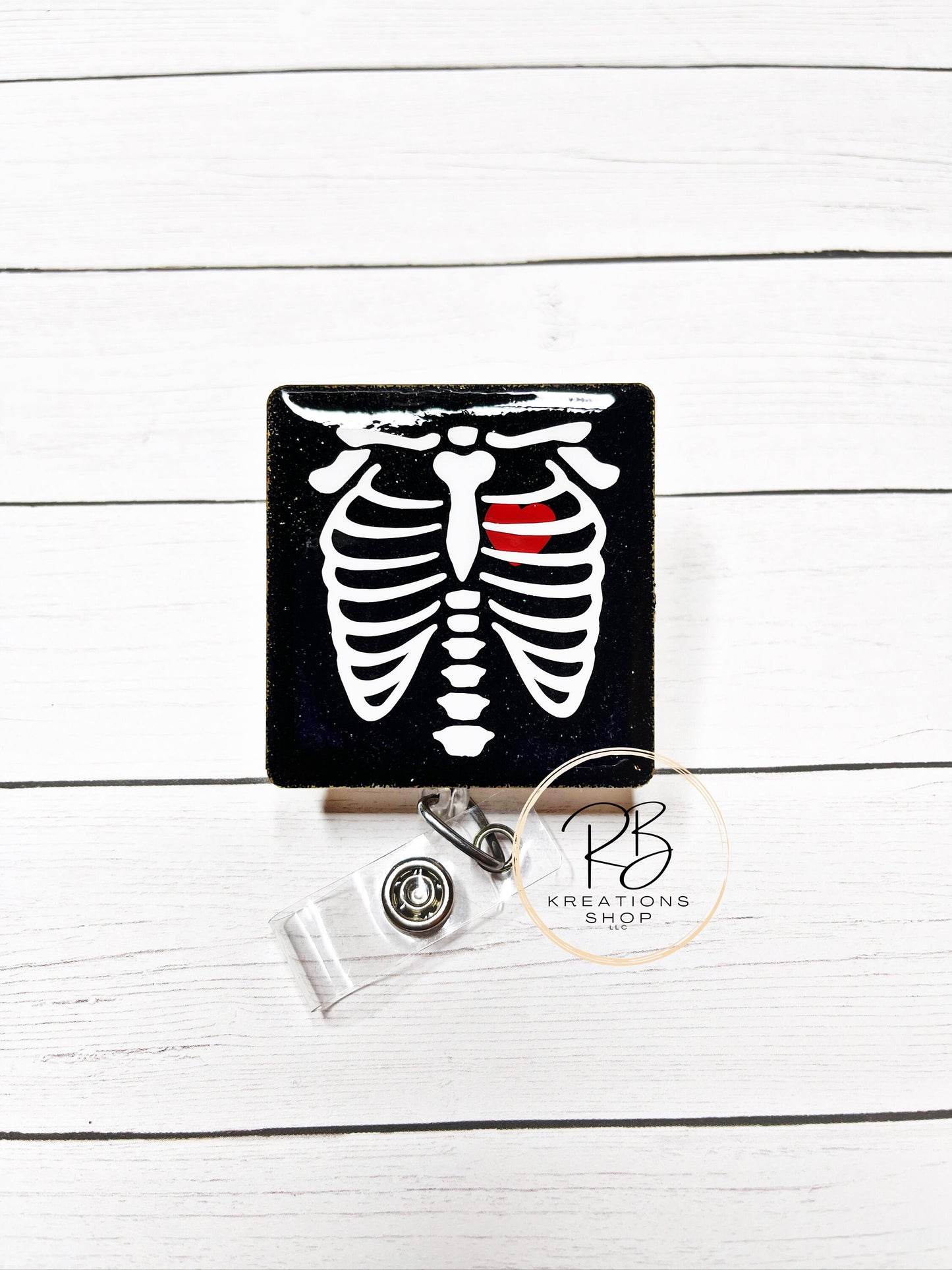 X-ray tech Badge holder | Radiologist badge reel | Radiologist | Skeleton | Interchangeable