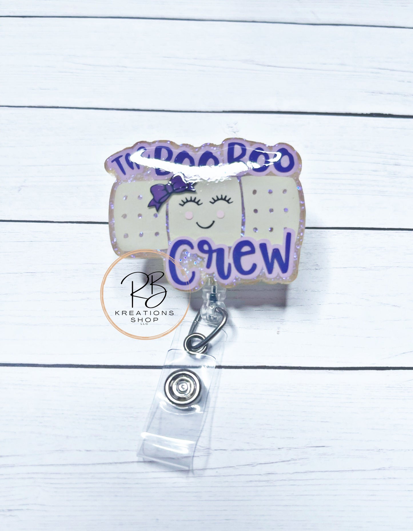 The Boo Boo Crew Badge Reel | Retractable | Bandage Badge Holder | Nurse Badge Reel | Name tag holder | Badge Clip | Interchangeable