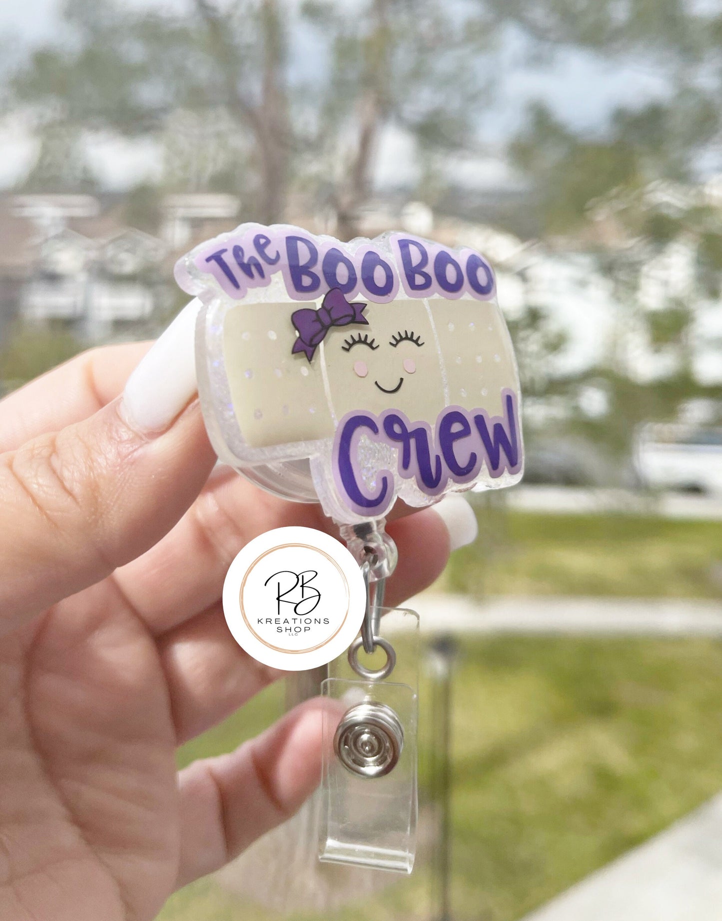 The Boo Boo Crew Badge Reel | Retractable | Bandage Badge Holder | Nurse Badge Reel | Name tag holder | Badge Clip | Interchangeable