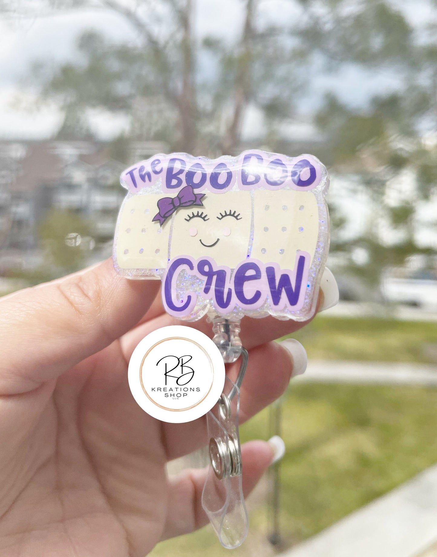 The Boo Boo Crew Badge Reel | Retractable | Bandage Badge Holder | Nurse Badge Reel | Name tag holder | Badge Clip | Interchangeable