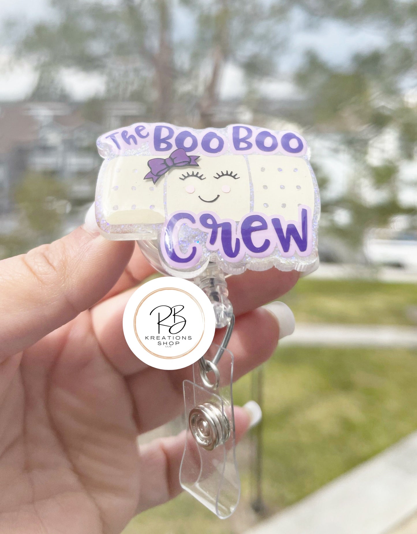 The Boo Boo Crew Badge Reel | Retractable | Bandage Badge Holder | Nurse Badge Reel | Name tag holder | Badge Clip | Interchangeable