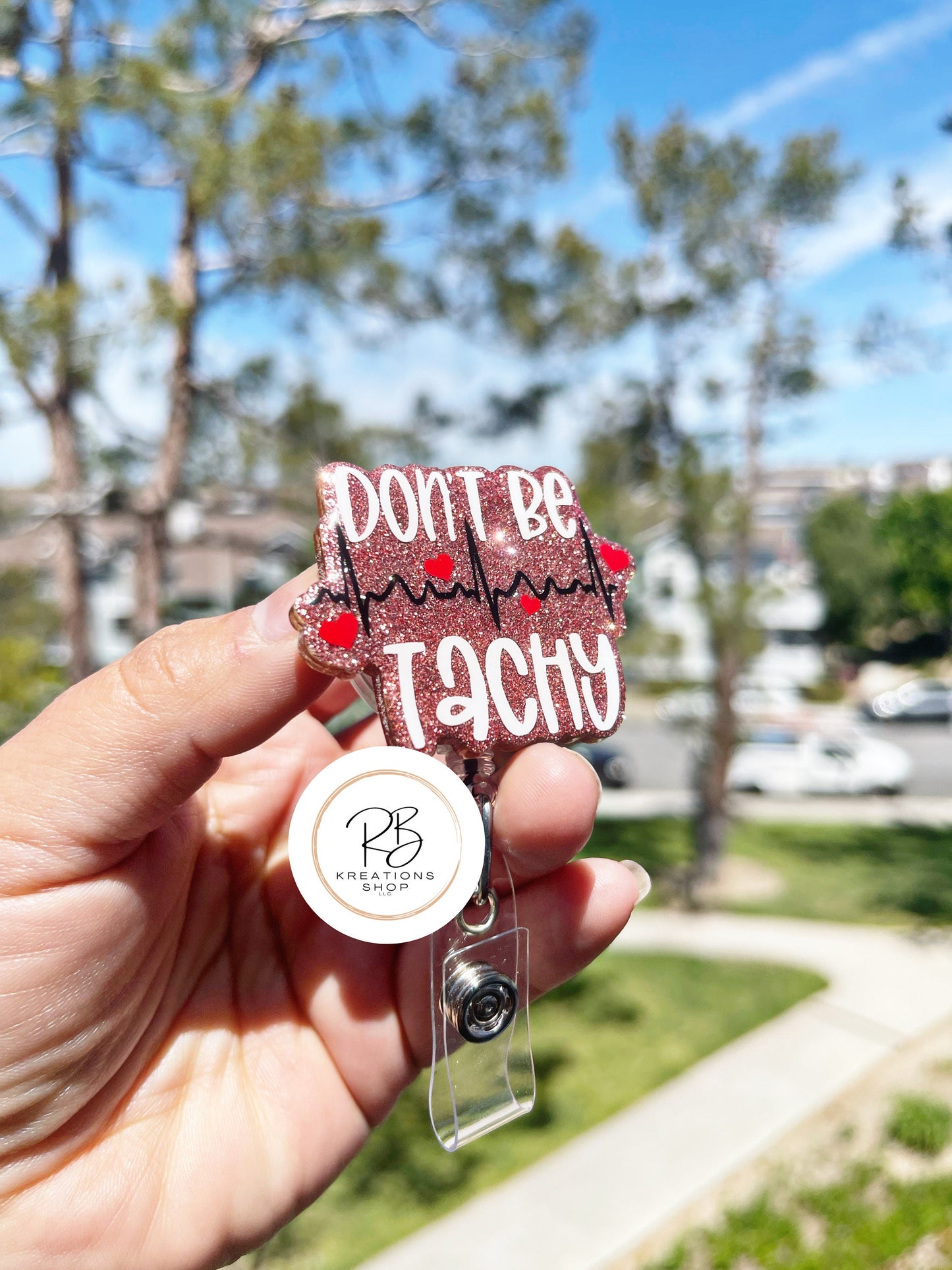 Don't be Tachy Badge Reel | Retractable | Cardiology Badge Holder | Nurse Badge Reel | Name tag holder | Badge Clip | Interchangeable