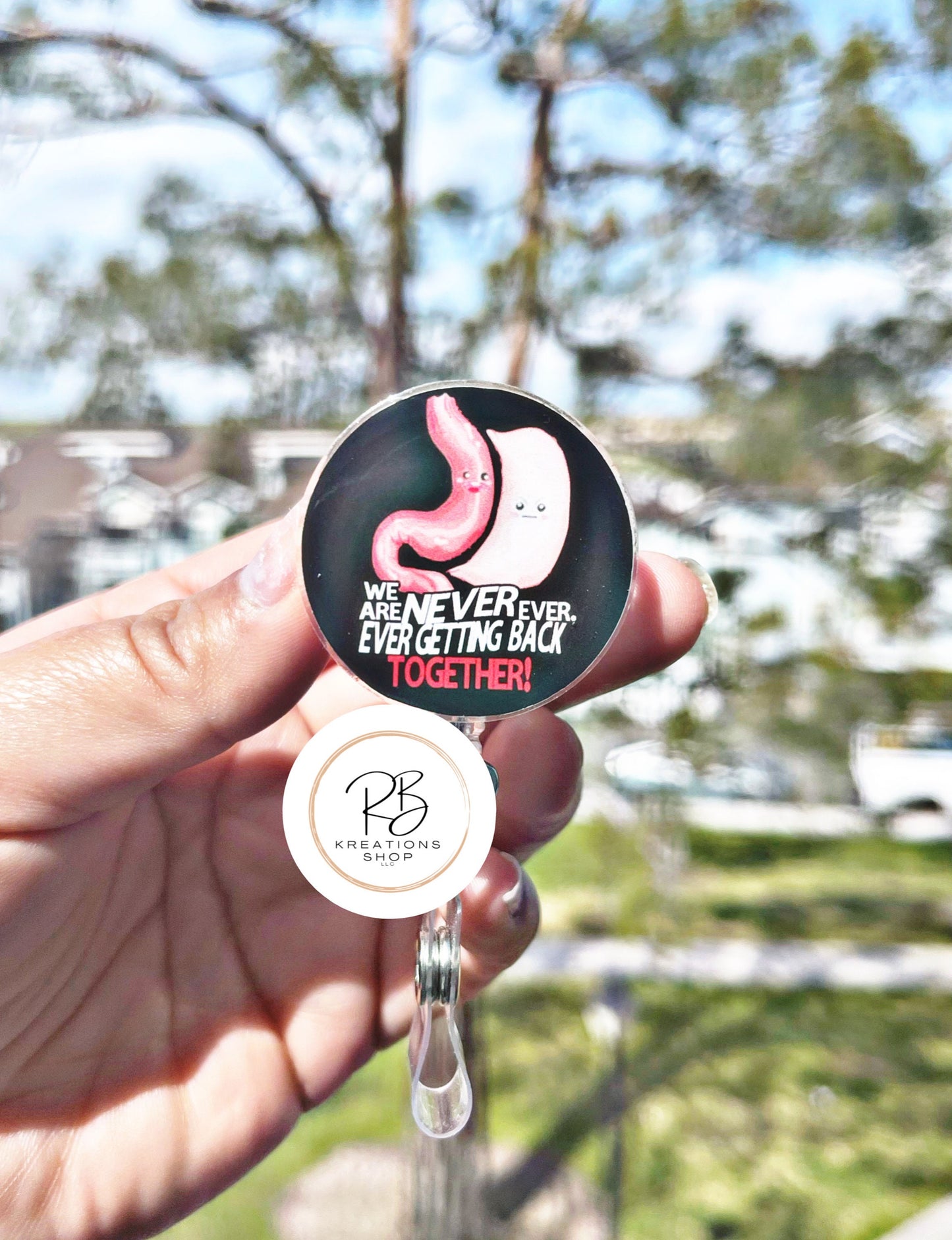 Gastric Badge Reel | Gastric Bypass | Stomach Badge Reel | Funny Badge Holder | Nurses | Retractable | Name tag | Interchangeable