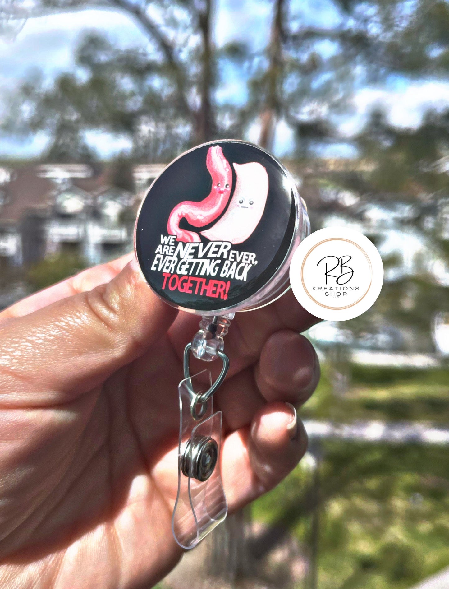 Gastric Badge Reel | Gastric Bypass | Stomach Badge Reel | Funny Badge Holder | Nurses | Retractable | Name tag | Interchangeable