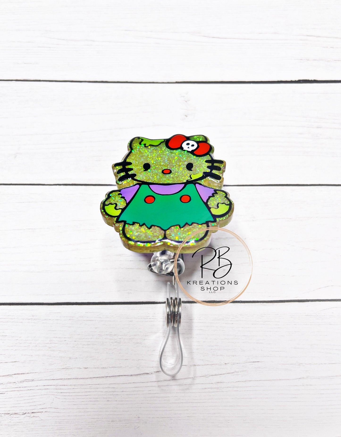 Zombie girl Badge Reel | zombie Badge Reel | Cute Badge Holder | Retractable | Name tag | Interchangeable