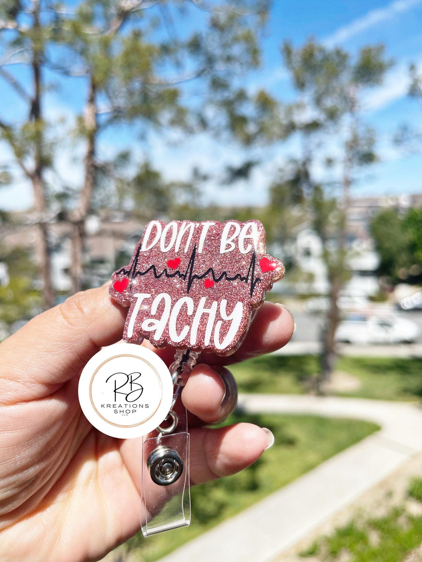Don't be Tachy Badge Reel | Retractable | Cardiology Badge Holder | Nurse Badge Reel | Name tag holder | Badge Clip | Interchangeable