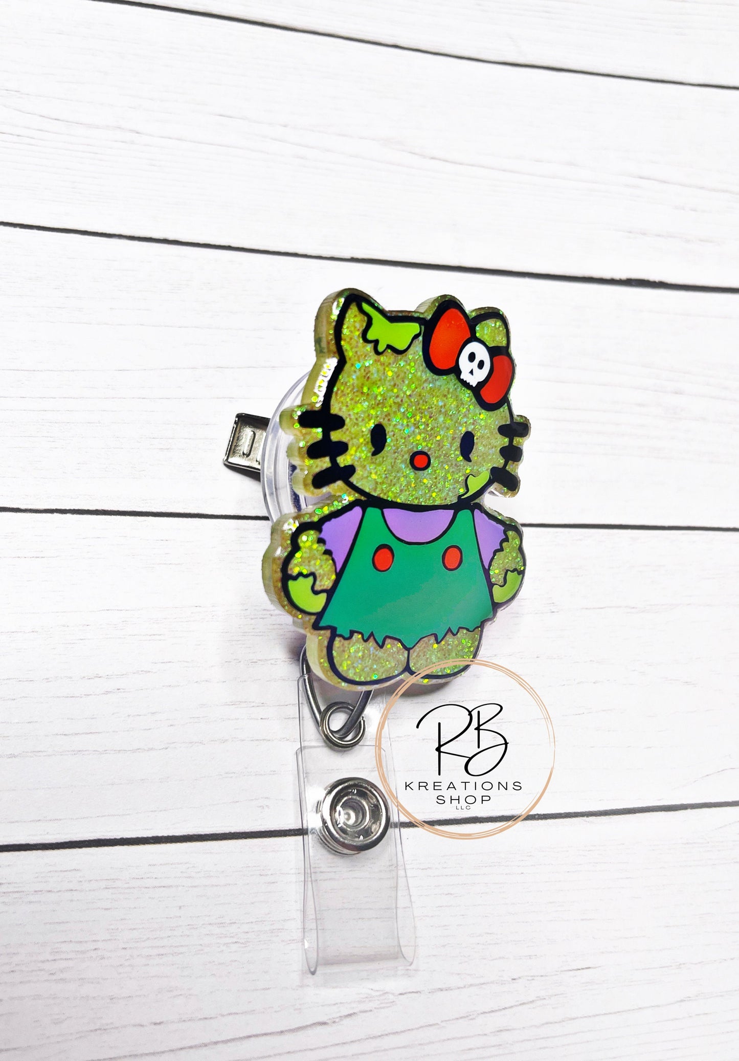 Zombie girl Badge Reel | zombie Badge Reel | Cute Badge Holder | Retractable | Name tag | Interchangeable
