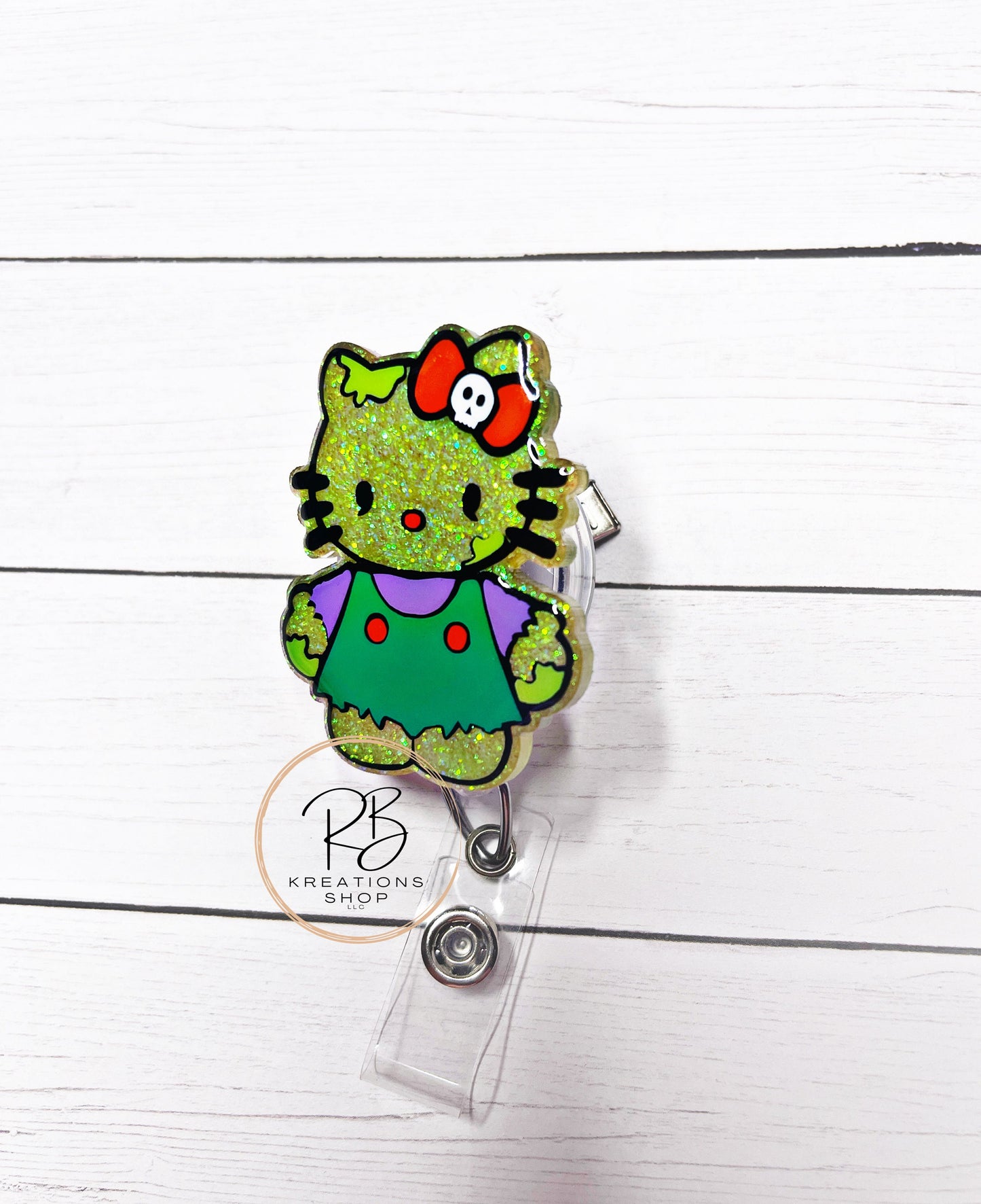 Zombie girl Badge Reel | zombie Badge Reel | Cute Badge Holder | Retractable | Name tag | Interchangeable