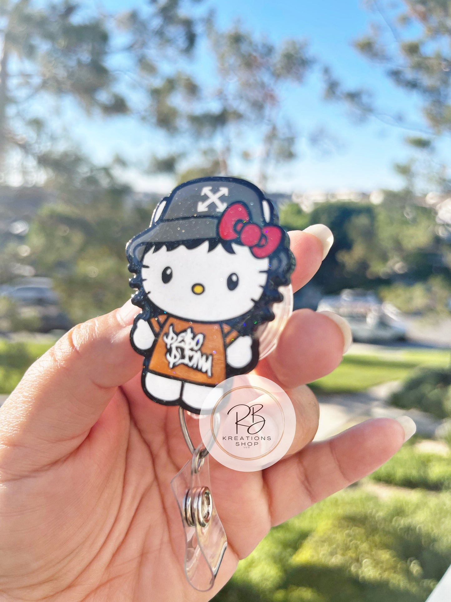 Peso Pluma Badge Reel | Kittie Peso Pluma Badge Reel | Badge Holder | Fun and playful badge