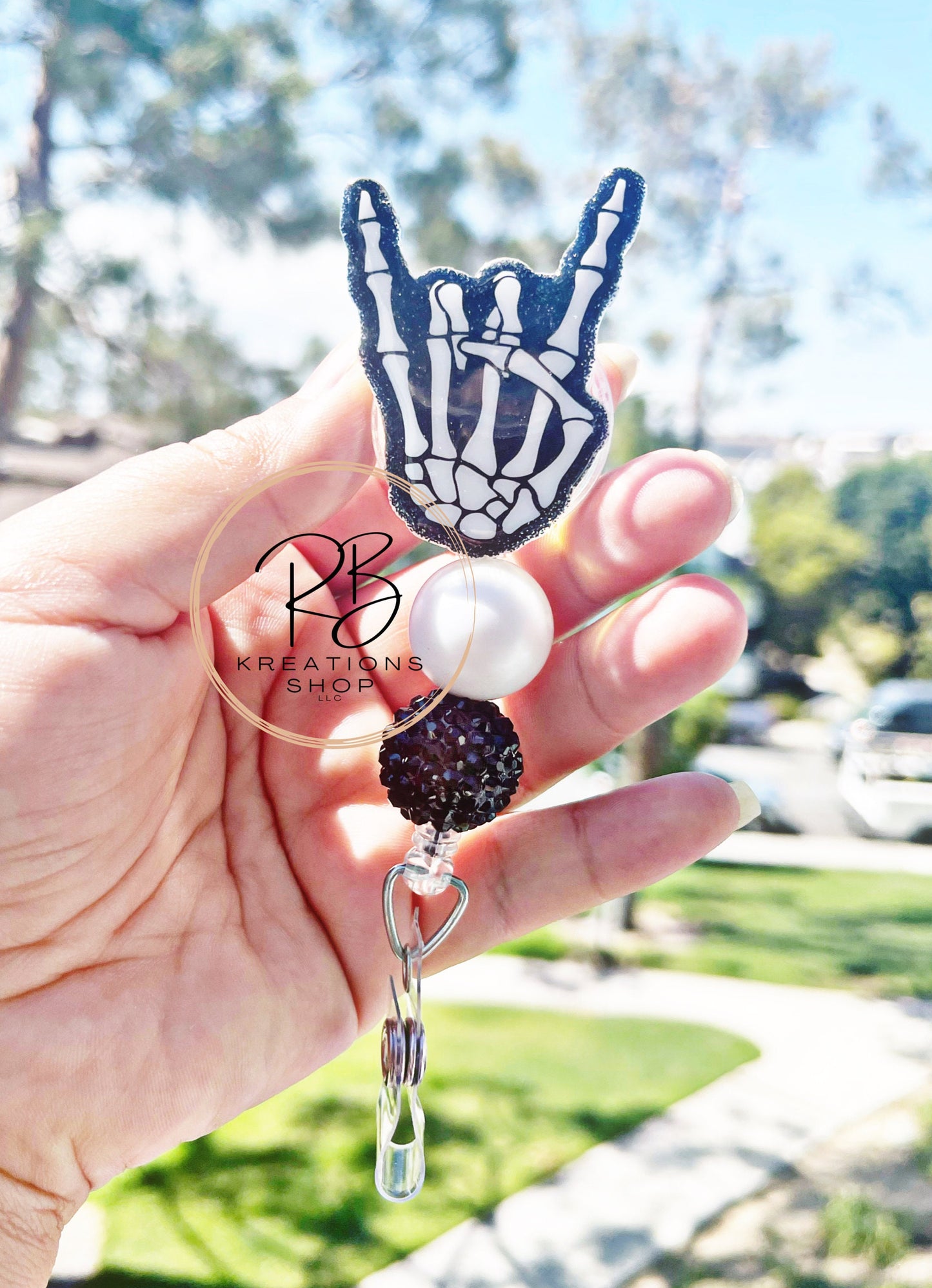 Rock on Skeleton hand Badge Reel | Skeleton hand Badge Reel | Xray tech