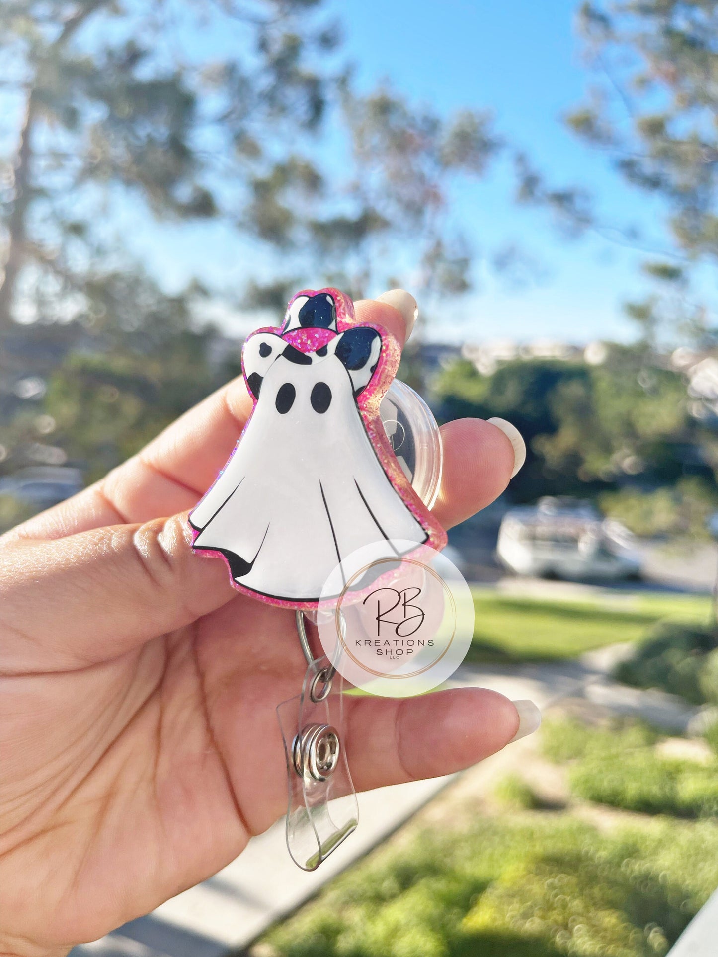 Cowboy Ghost Badge Reel | Ghost Badge Reel | Cowboy Ghost Badge Holder | Nurses | Halloween Badge reel | Fun and playful badge