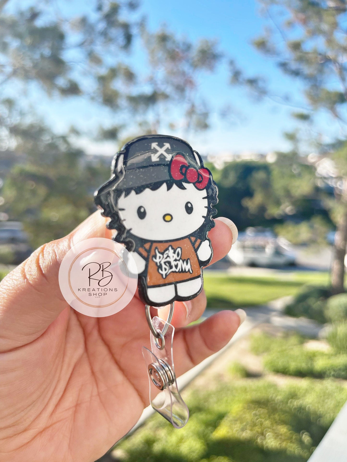 Peso Pluma Badge Reel | Kittie Peso Pluma Badge Reel | Badge Holder | Fun and playful badge