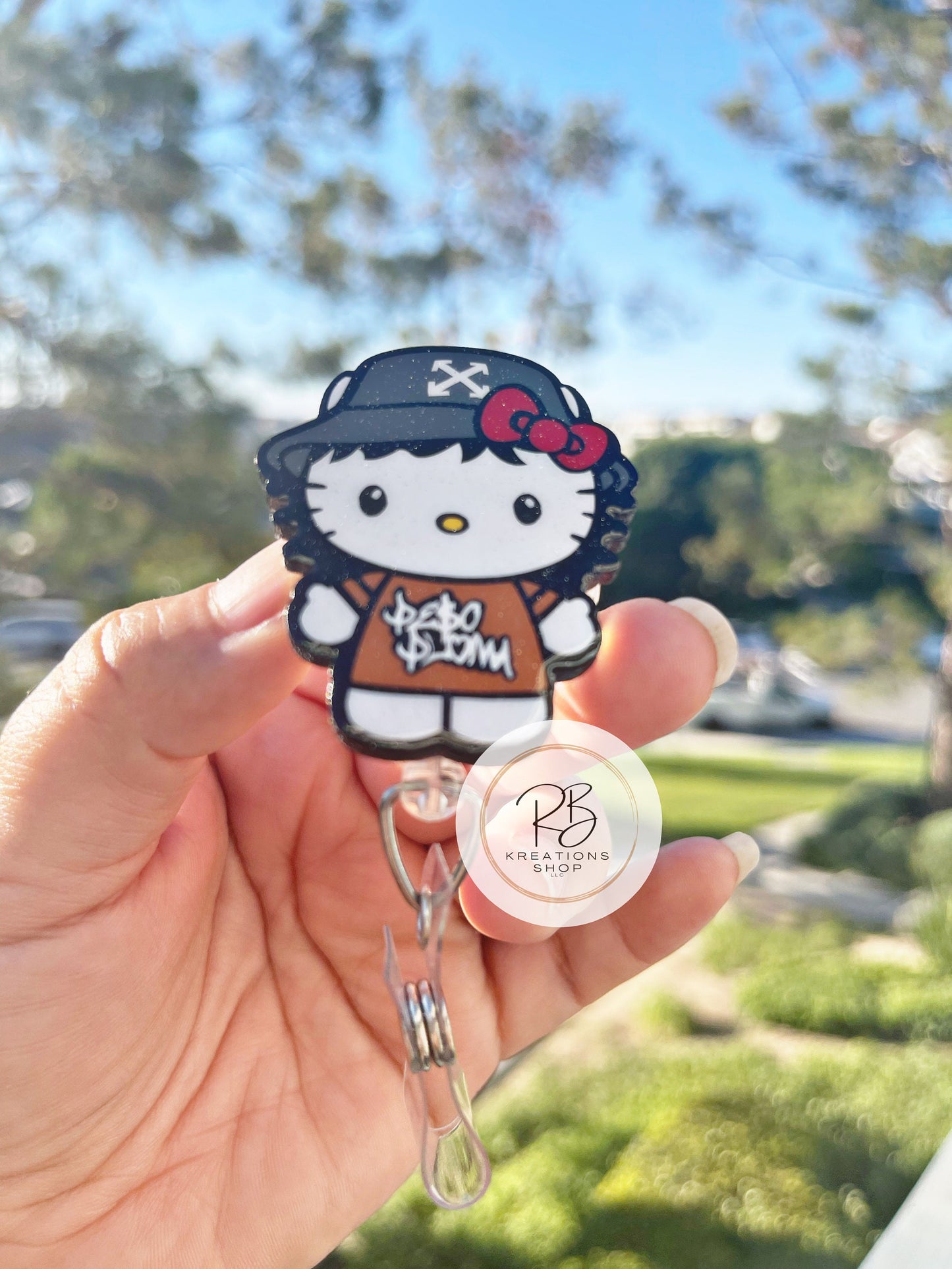 Peso Pluma Badge Reel | Kittie Peso Pluma Badge Reel | Badge Holder | Fun and playful badge