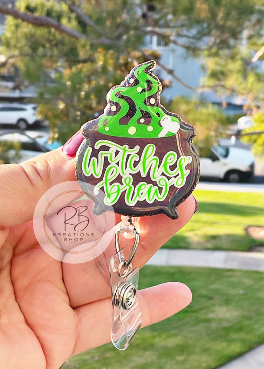 Witches Brew Cauldron badge reel | Halloween Cauldron Badge reel | Medical Badge Reel | Nurses | Retractable | Interchangeable |