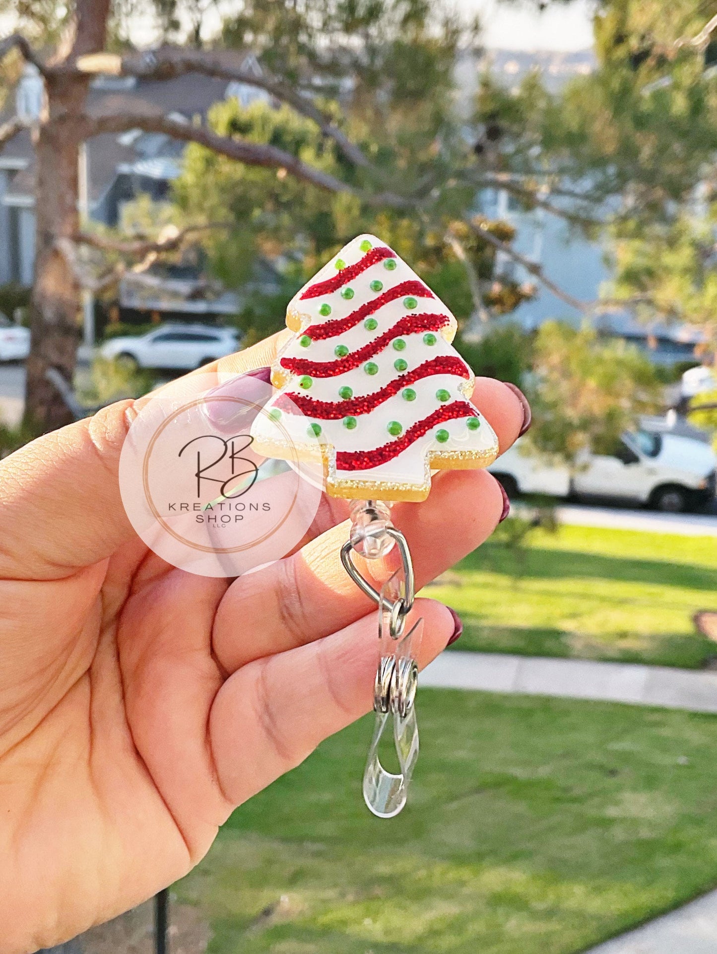 Christmas tree cookie | Christmas Tree | Sprinkle Tree cookie | Medical Badge Reel | Nurses | Retractable | Interchangeable |