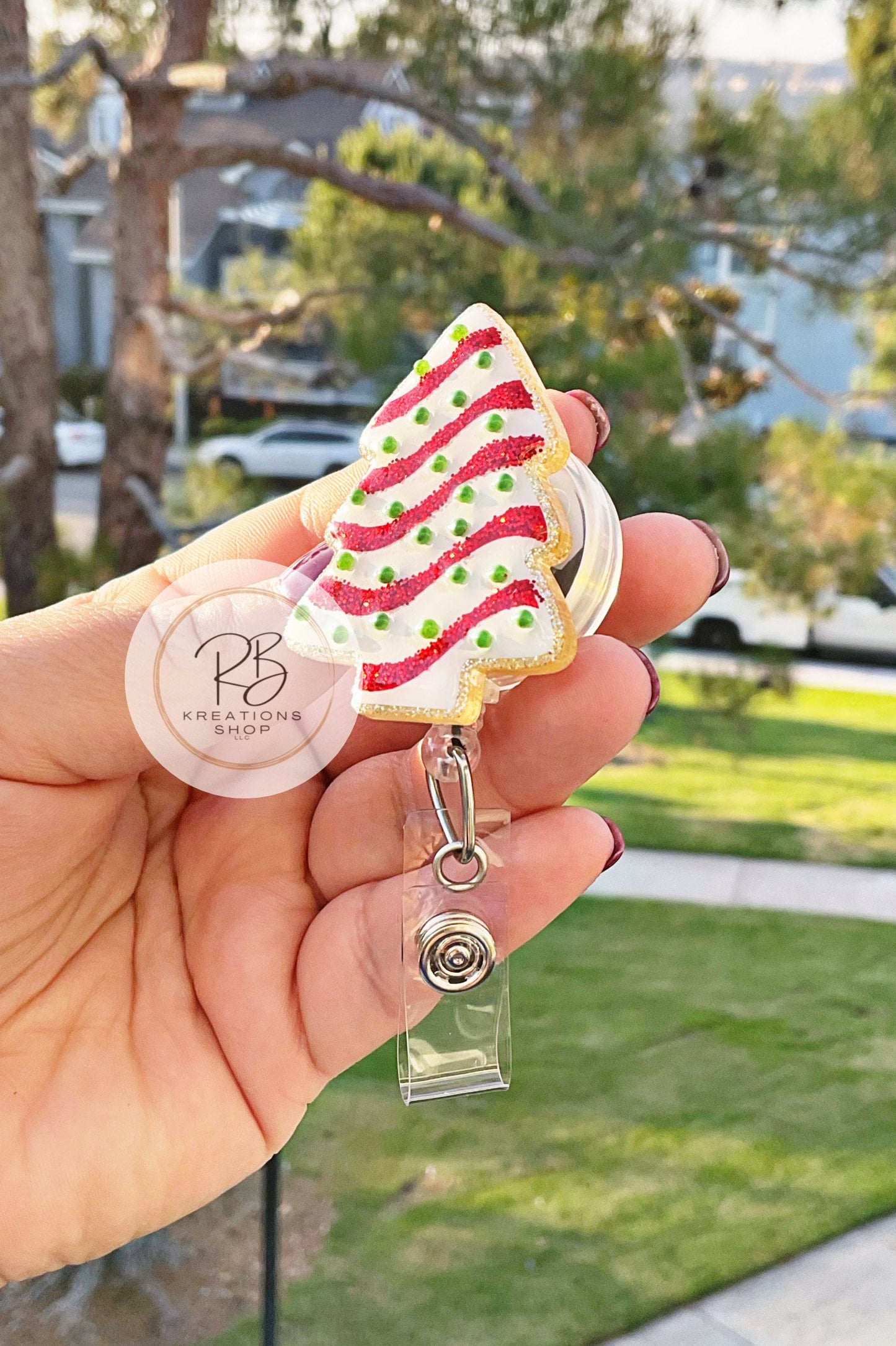 Christmas tree cookie | Christmas Tree | Sprinkle Tree cookie | Medical Badge Reel | Nurses | Retractable | Interchangeable |