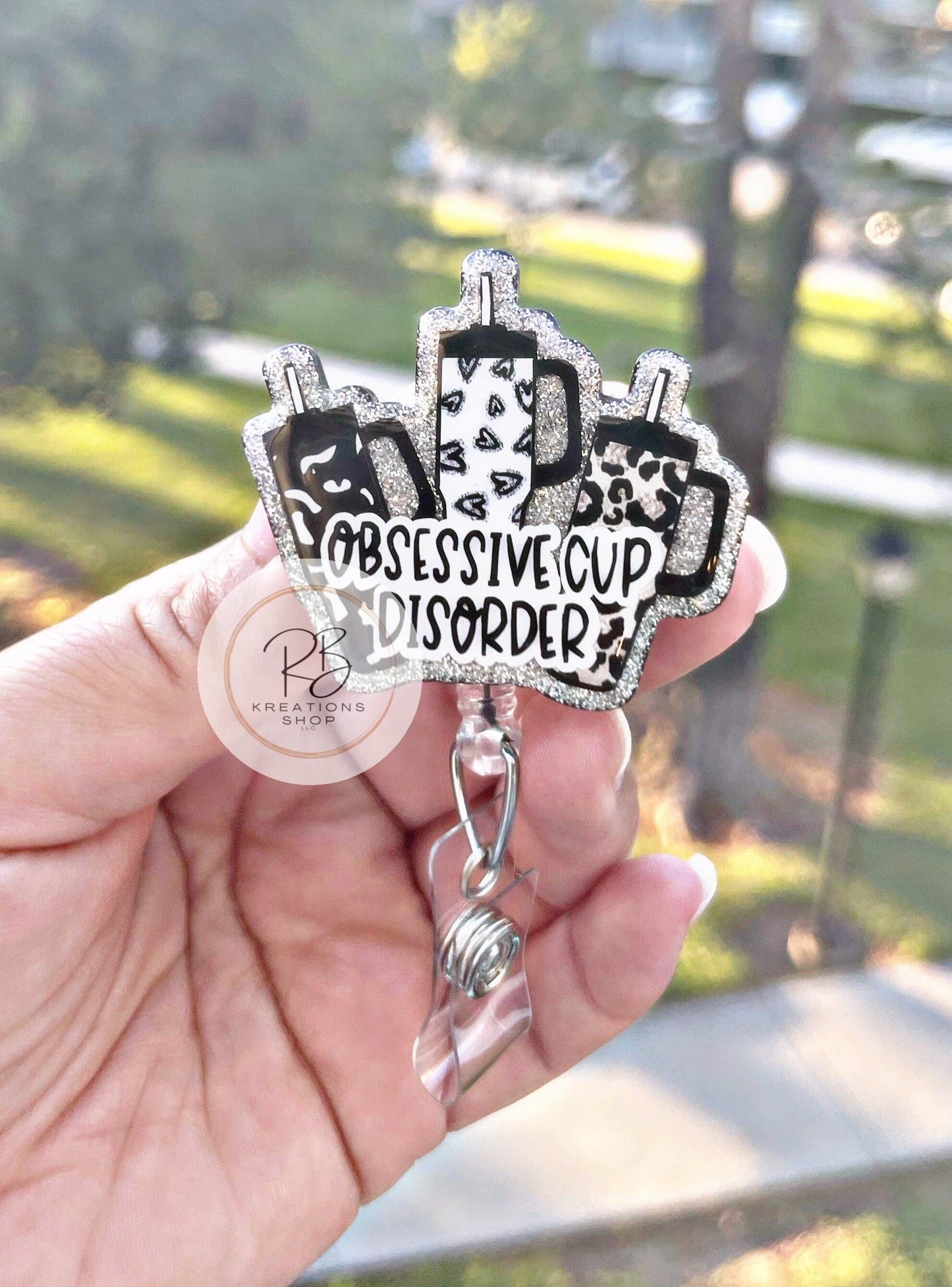 Obsessive disorder tumbler badge reel | Tumbler Badge reel | Medical Badge Reel | Nurses | Retractable | Interchangeable |