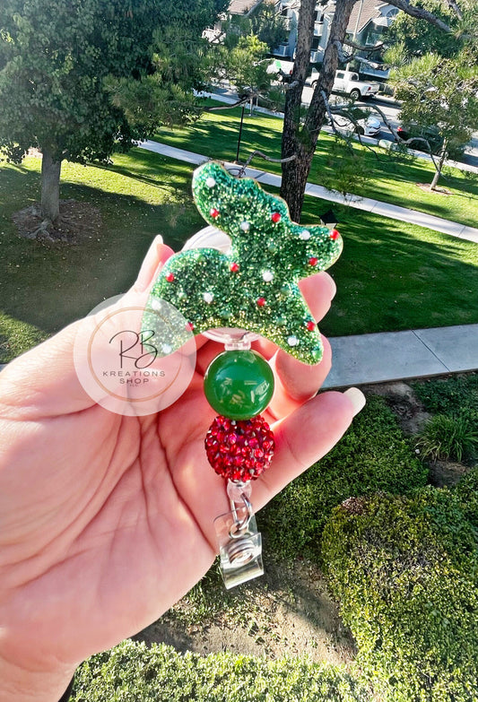 Reindeer animal cookie with beads badge reel | Reindeer cookie| Sprinkle Reindeer cookie | Medical Badge | Retractable | Interchangeable |