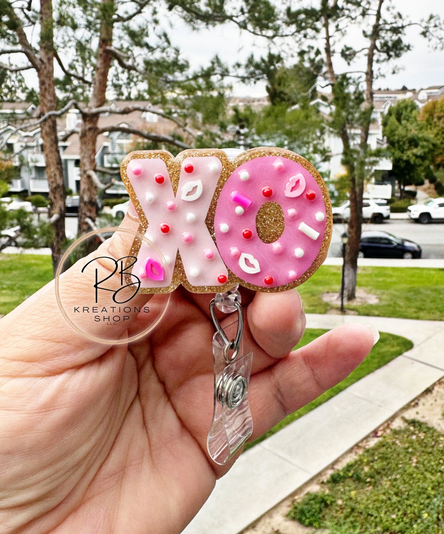 Valentine's Day Cookie Badge reel | XO Cookie badge reel | Hospital Staff | Nurses | Retractable | Interchangeable | Holiday Badge reel